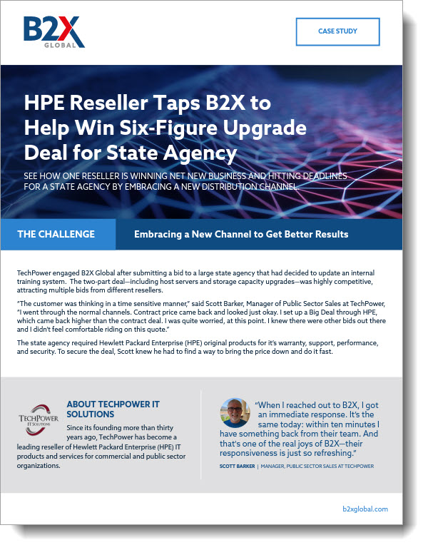 HPE Reseller Taps B2X to Help Win Six-Figure Upgrade Deal for State Agency