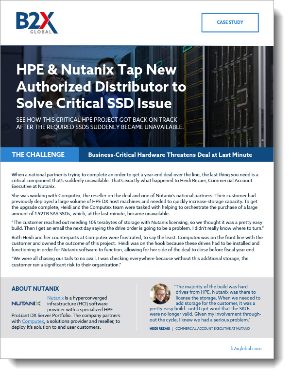 HPE and Nutanix Tap New Authorized distributor to Solve Critical SSD Issue